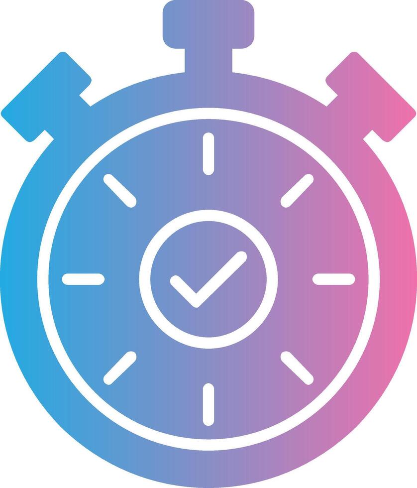 Stopwatch Glyph Gradient Icon Design vector