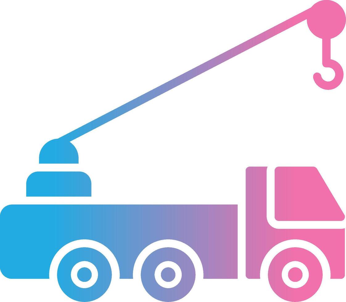 Crane Truck Glyph Gradient Icon Design vector