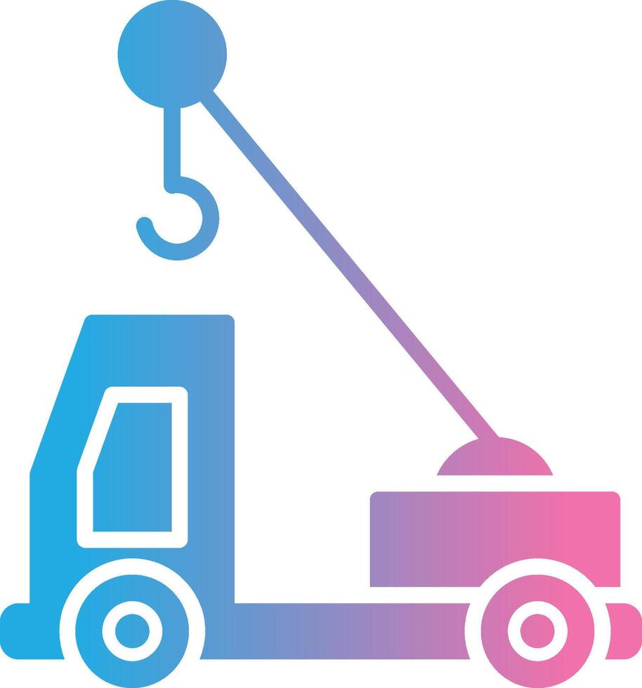 Crane Truck Glyph Gradient Icon Design vector