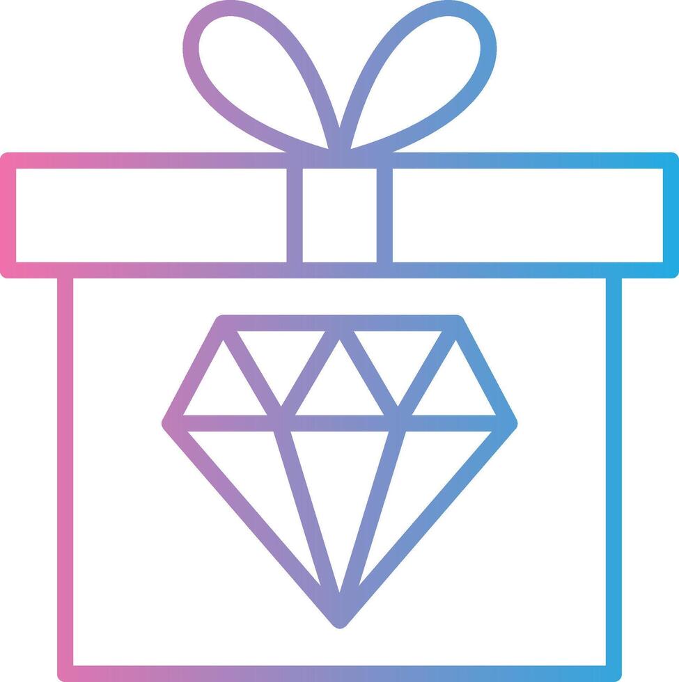 diamante línea degradado icono diseño vector