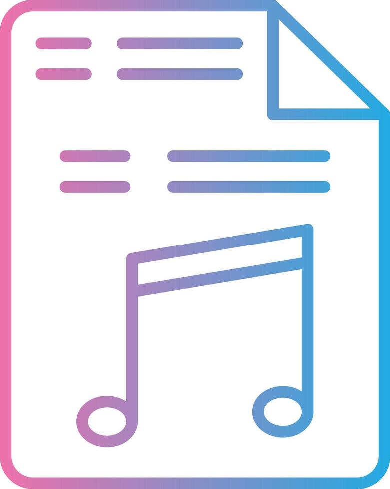 Music File Line Gradient Icon Design vector