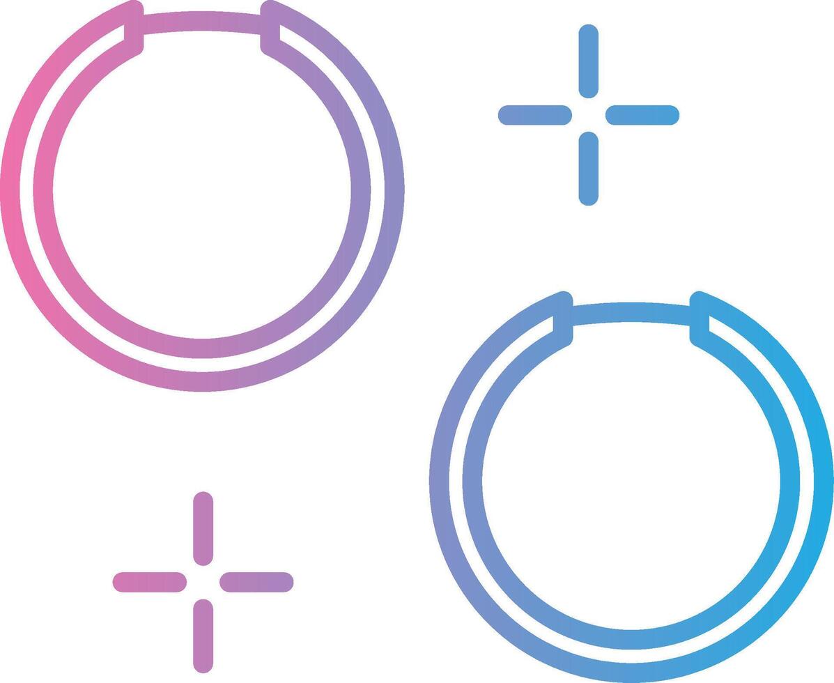 Hoop Earrings Line Gradient Icon Design vector
