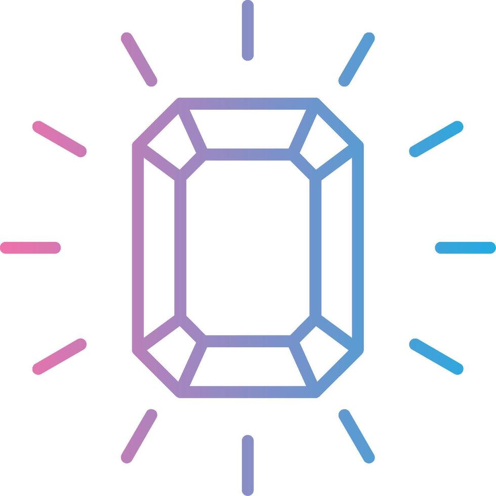 Gem Line Gradient Icon Design vector