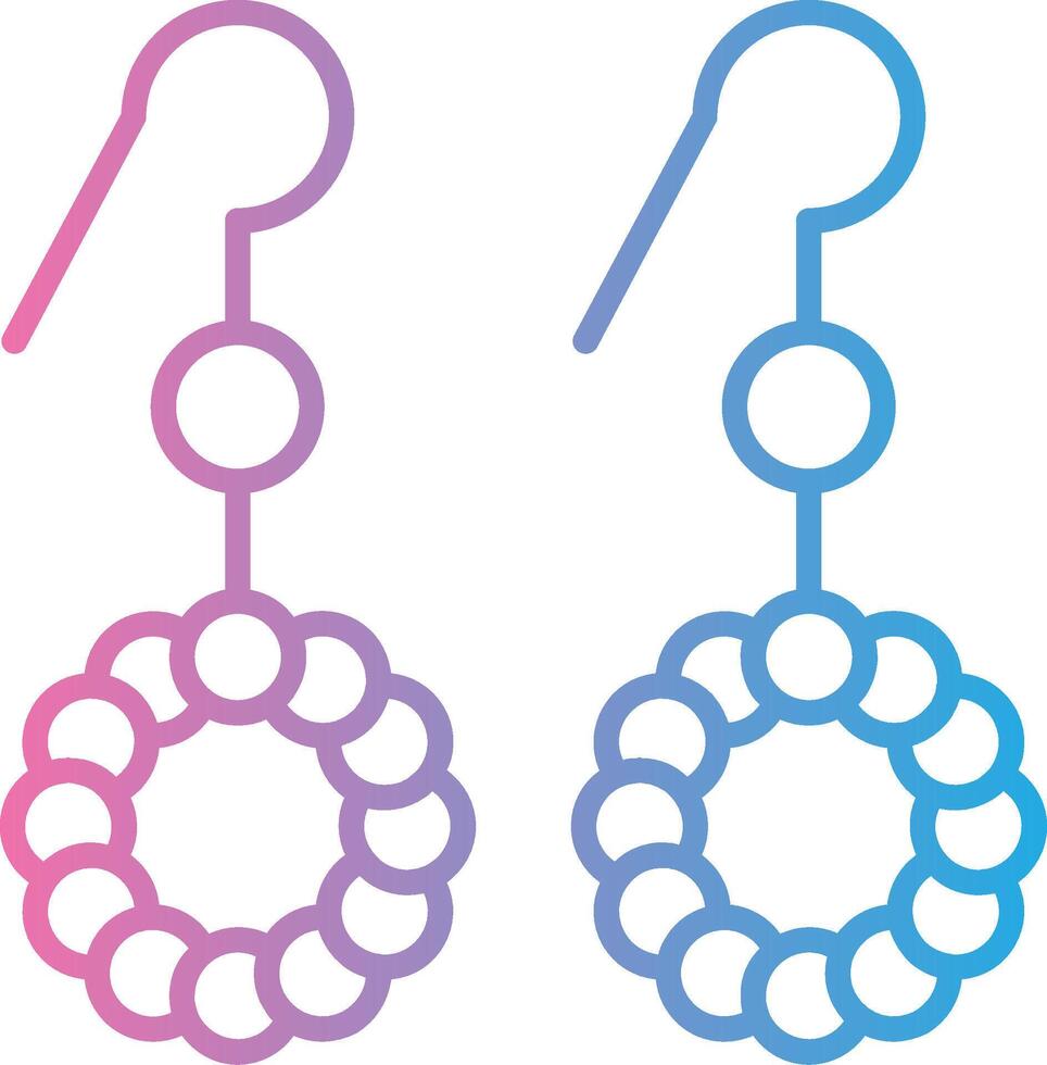 Earrings Line Gradient Icon Design vector