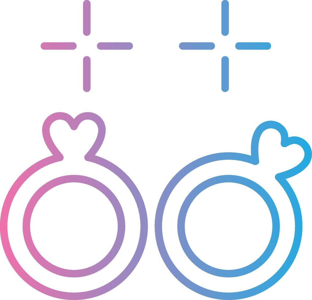 Wedding Rings Line Gradient Icon Design vector