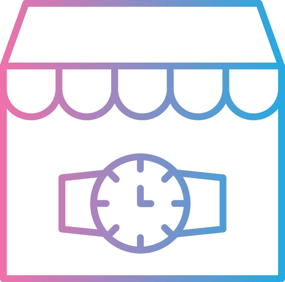 Watch Shop Line Gradient Icon Design vector