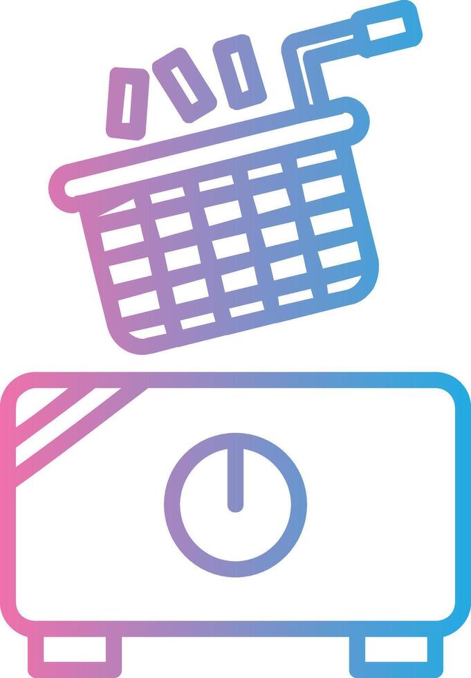 Electric Fryer Line Gradient Icon Design vector