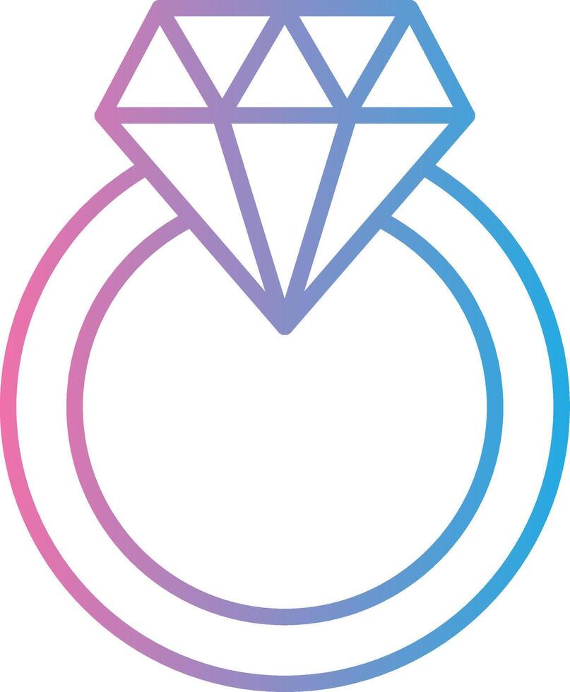 diamante anillo línea degradado icono diseño vector