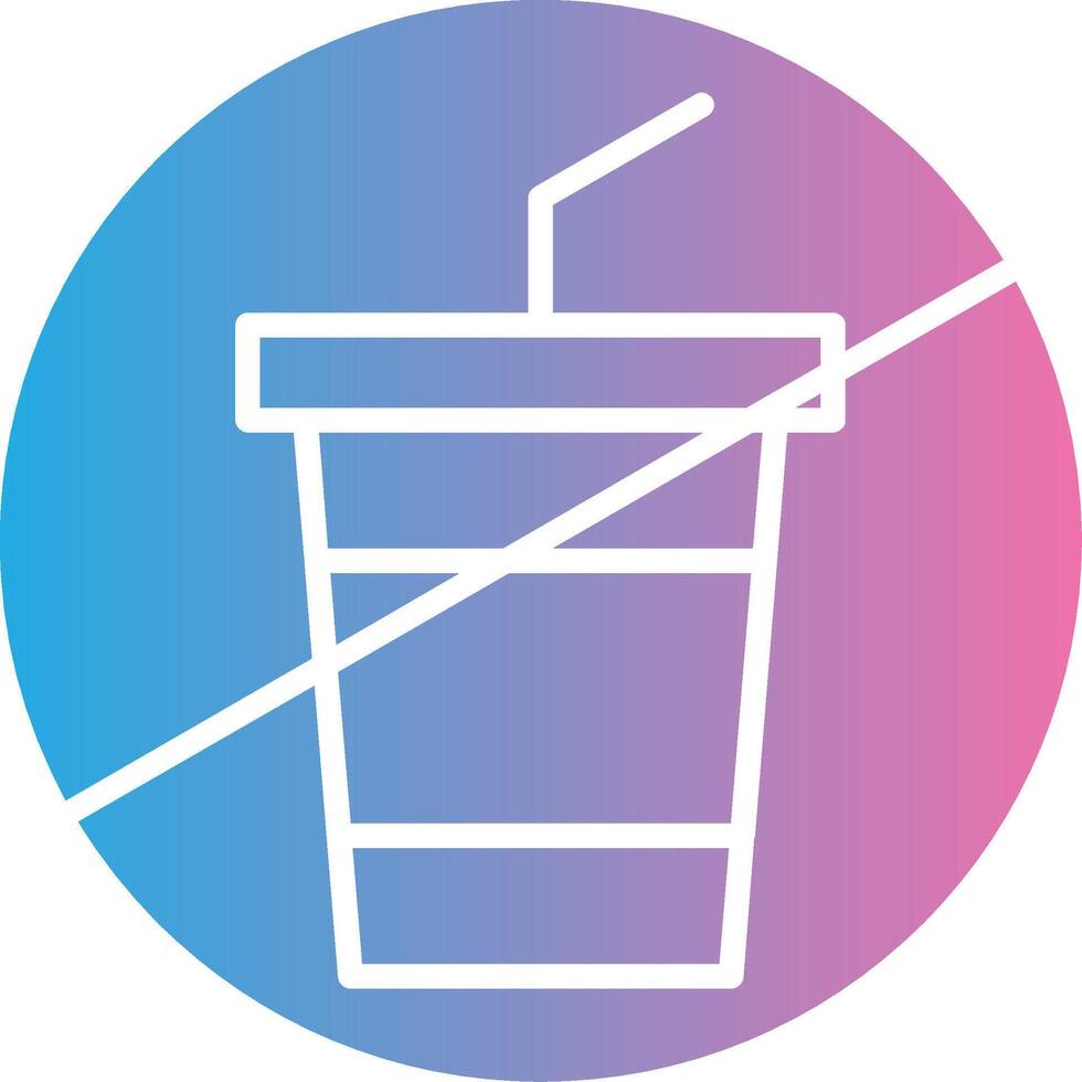 No Drink Glyph Gradient Icon Design vector