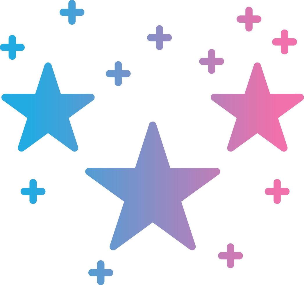 estrellas glifo degradado icono diseño vector