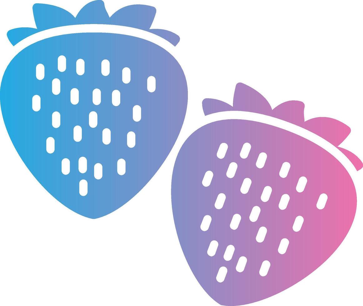 fresas glifo degradado icono diseño vector