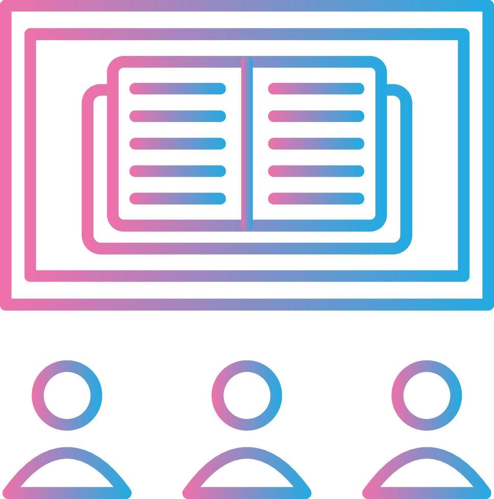 OnLine Gradient Multi Circle Learning Line Gradient Icon Design vector