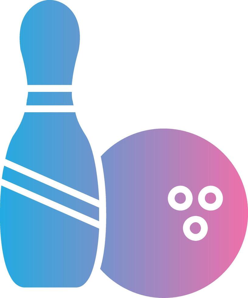 Bowling Glyph Gradient Icon Design vector