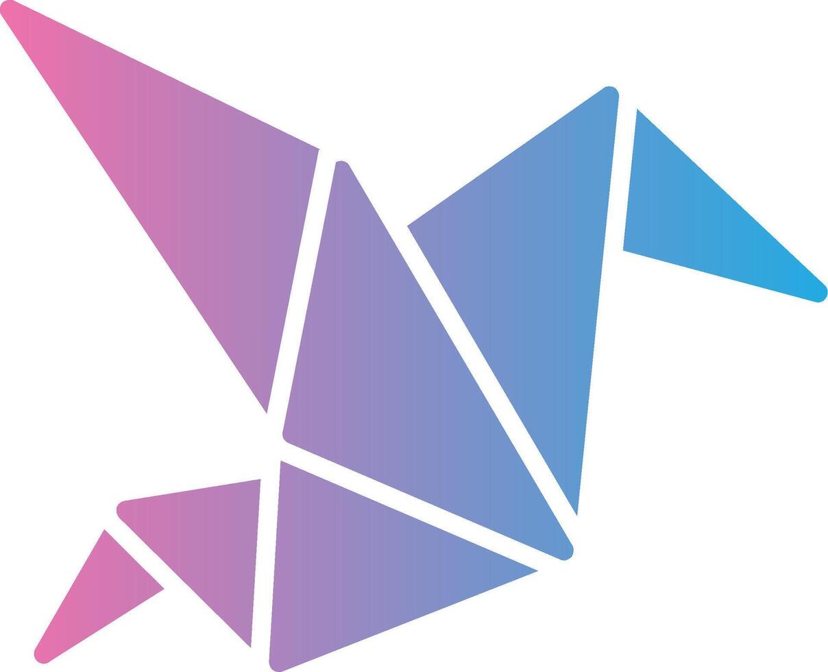 Origami Glyph Gradient Icon Design vector
