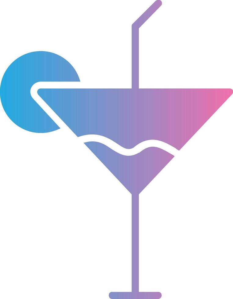 Cocktail Glyph Gradient Icon Design vector