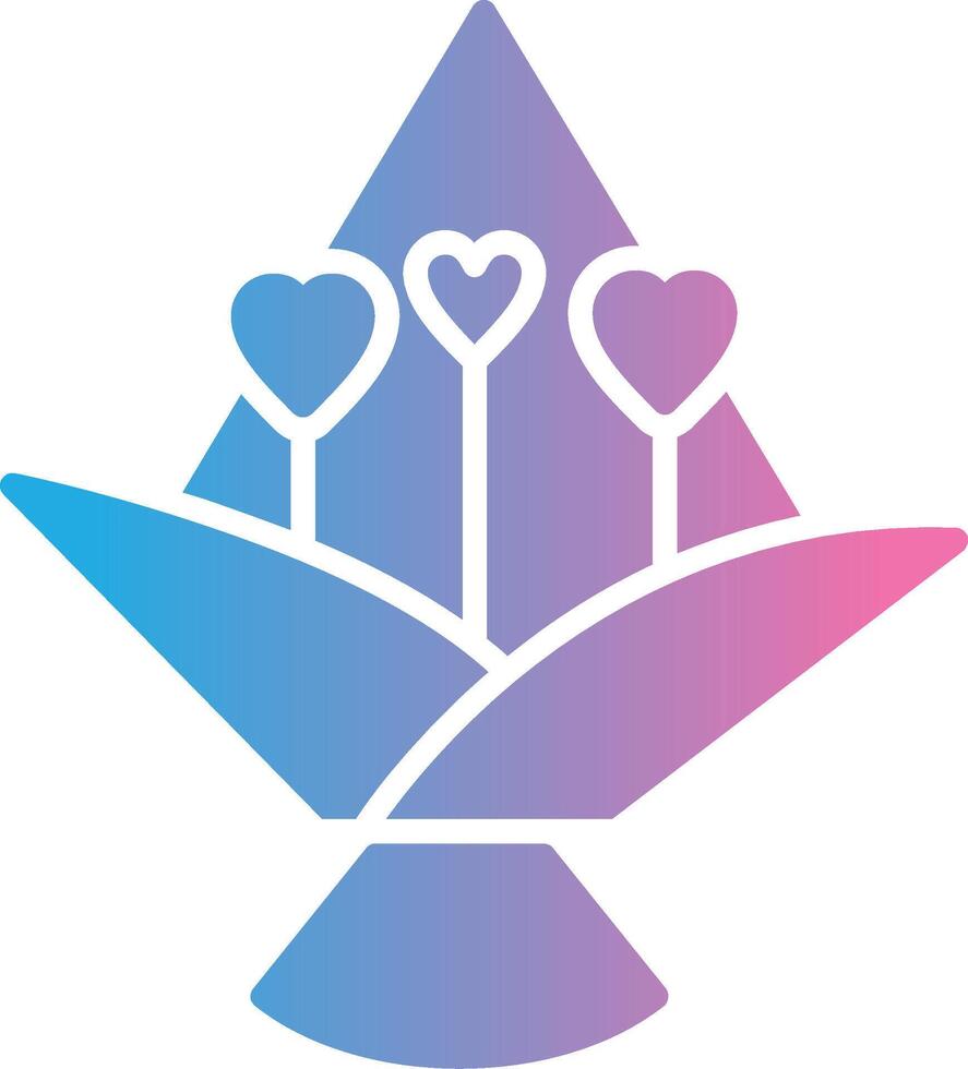 Love bouquet Glyph Gradient Icon Design vector