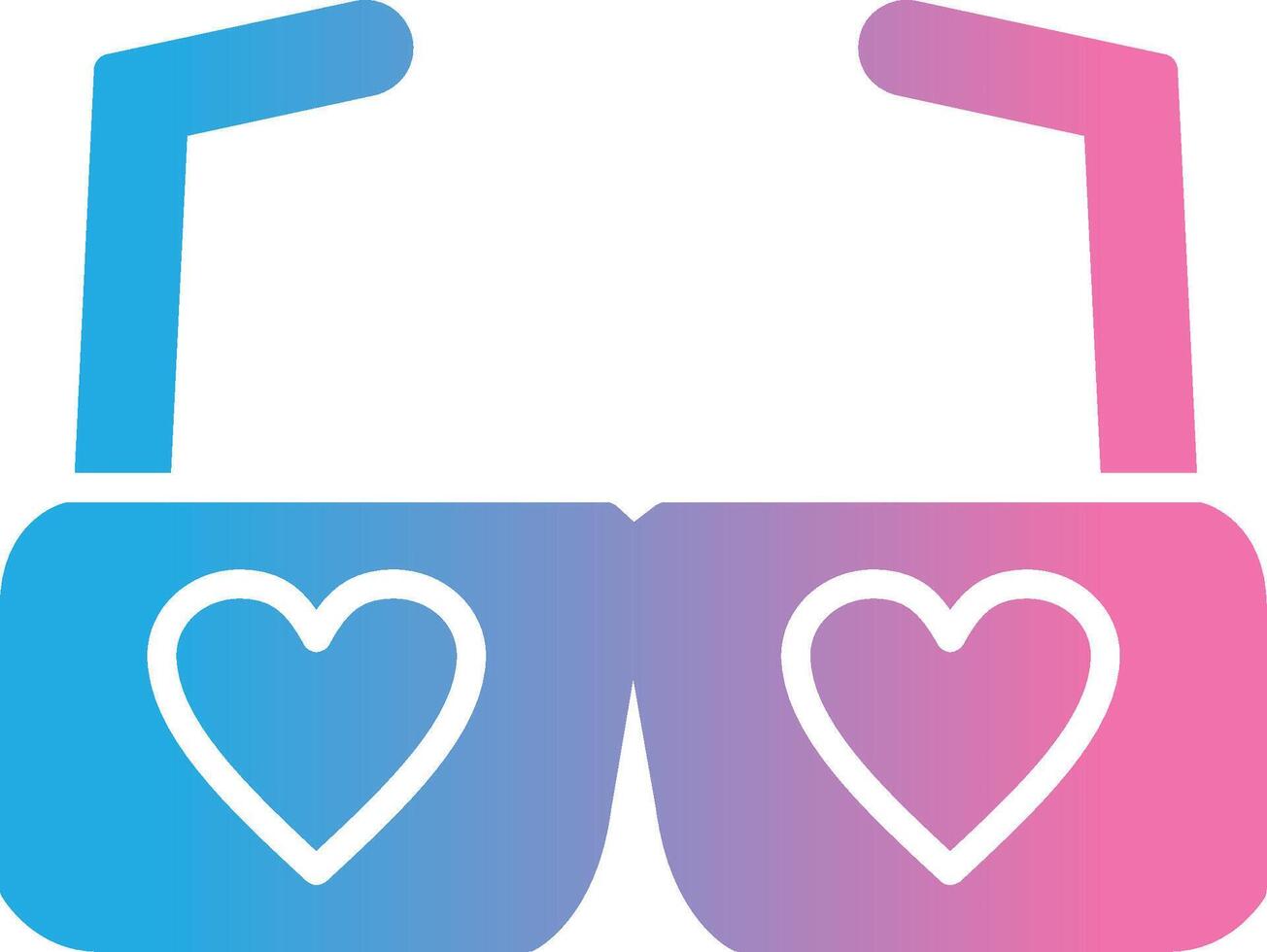 Heart Glasses Glyph Gradient Icon Design vector