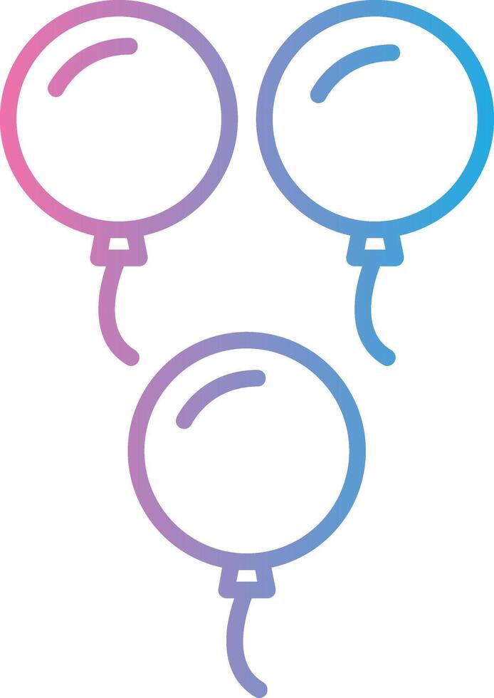 Balloons Line Gradient Icon Design vector