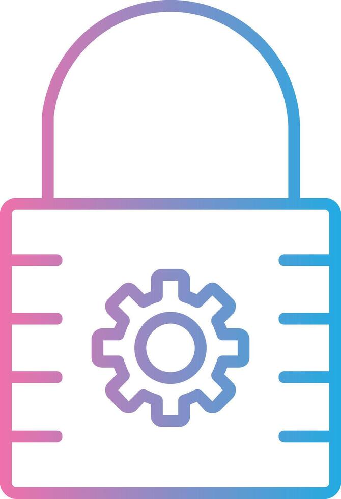 Lock Line Gradient Icon Design vector
