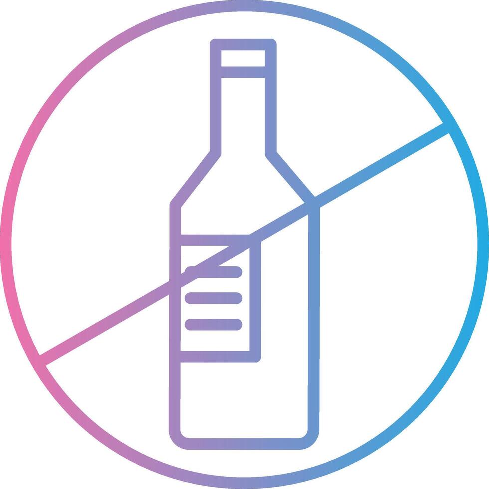 No Alcohol Line Gradient Icon Design vector