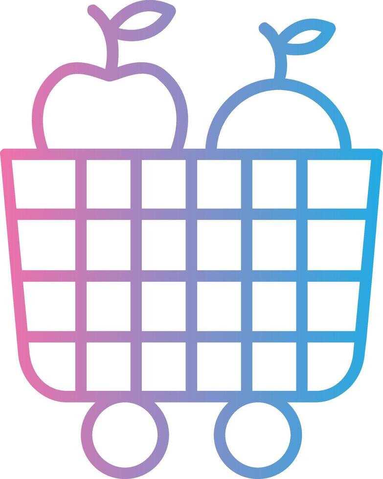 Fruit Cart Line Gradient Icon Design vector