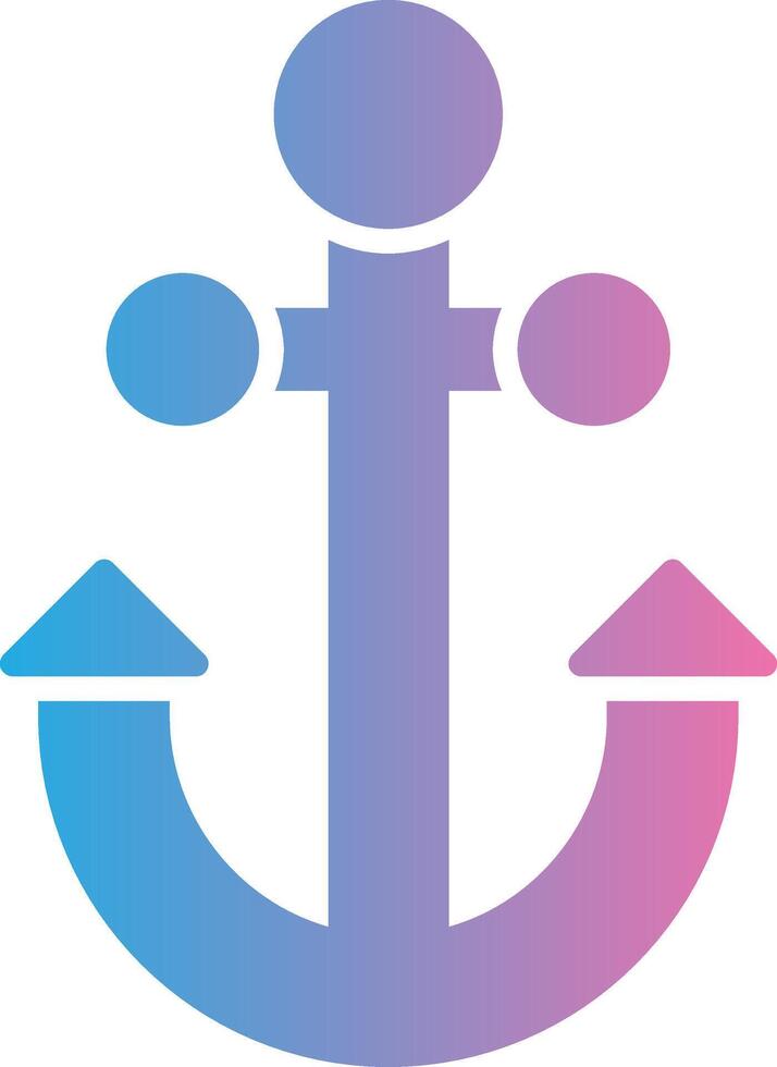 Anchor Glyph Gradient Icon Design vector