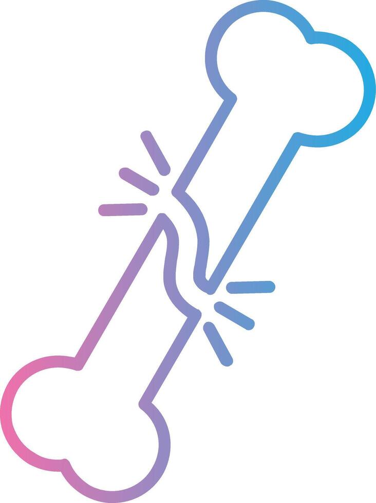 Broken Bone Line Gradient Icon Design vector