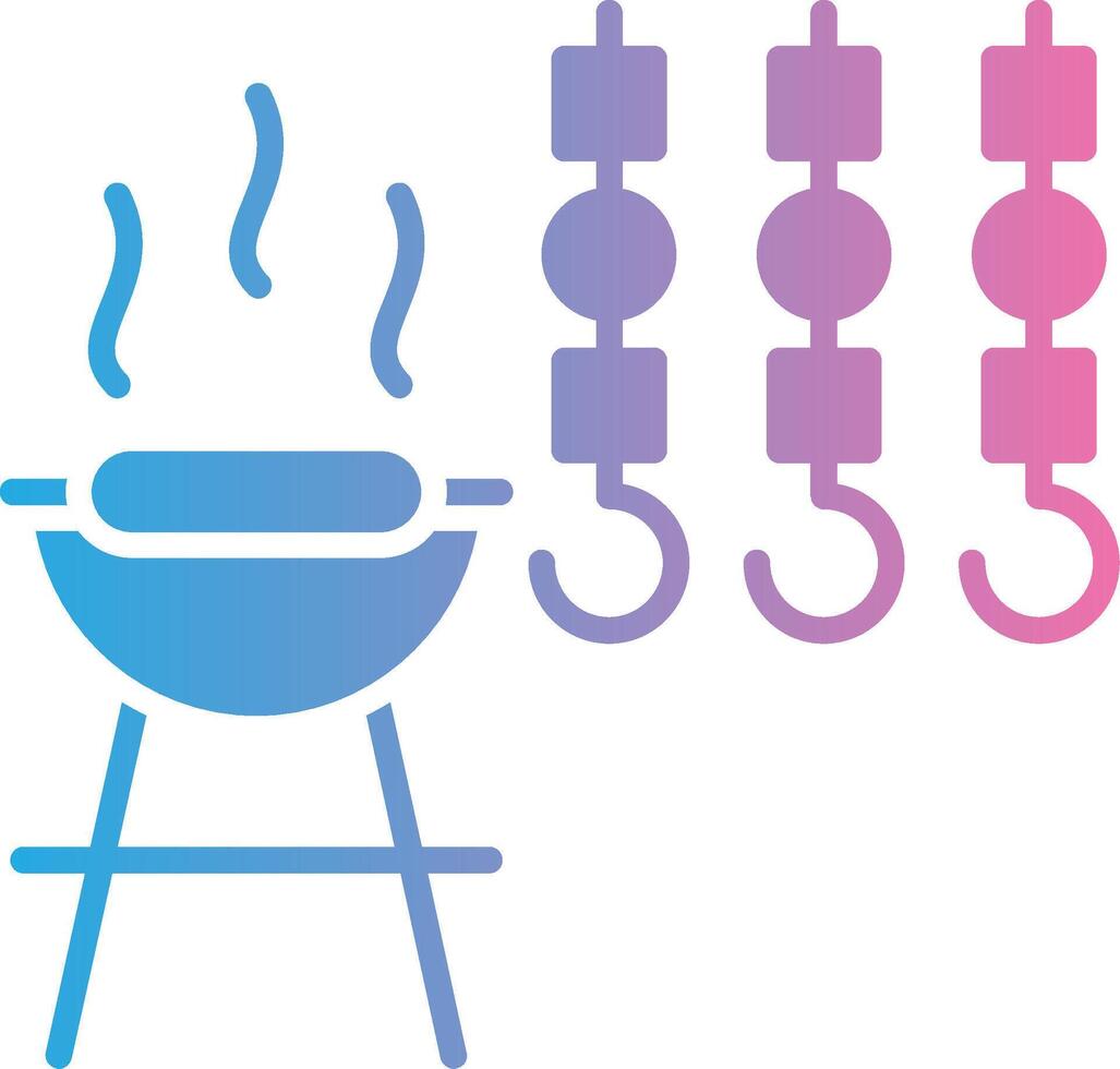 barbacoa glifo degradado icono diseño vector