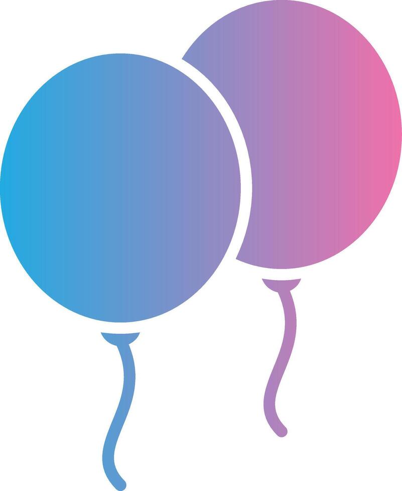 Balloons Glyph Gradient Icon Design vector