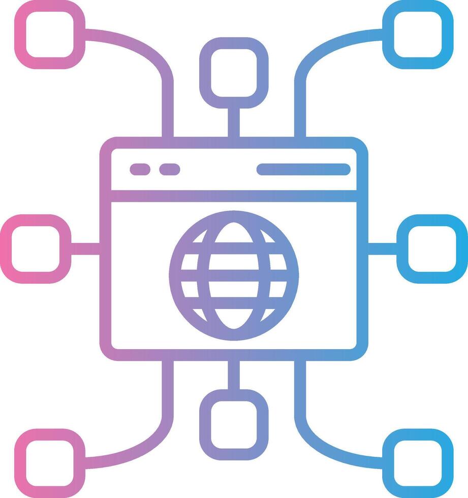 Website Line Gradient Icon Design vector