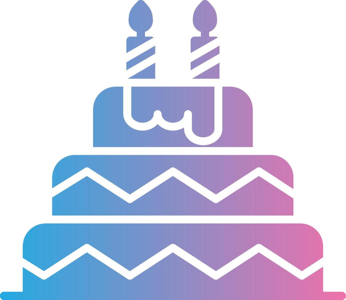 Birthday Cake Glyph Gradient Icon Design vector