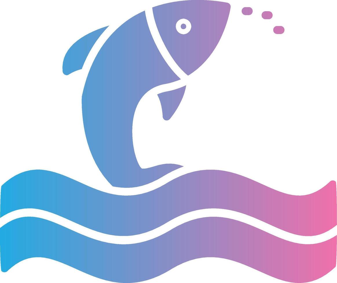Fish Glyph Gradient Icon Design vector