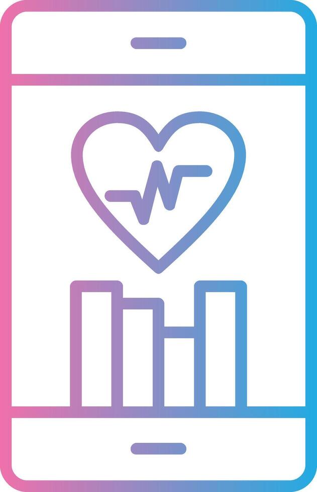 Fitness App Line Gradient Icon Design vector