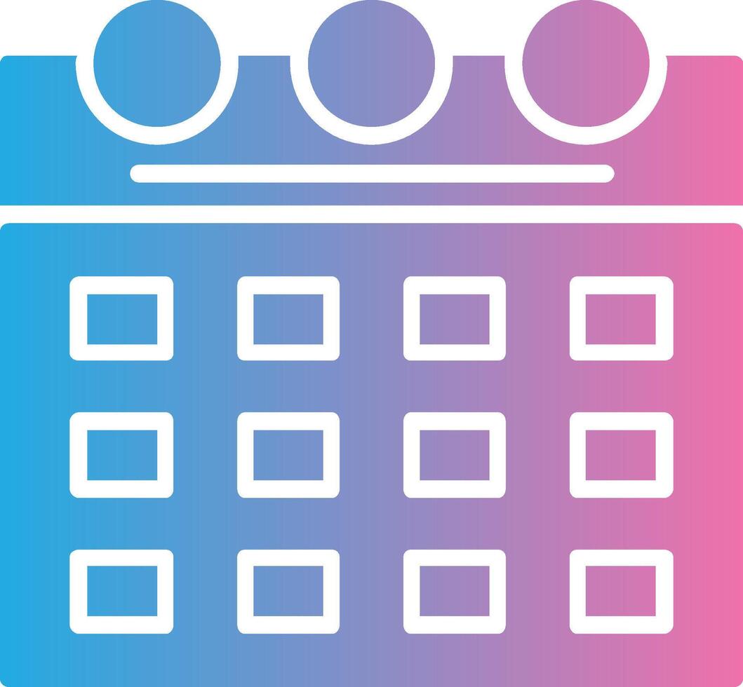 Calendar Glyph Gradient Icon Design vector