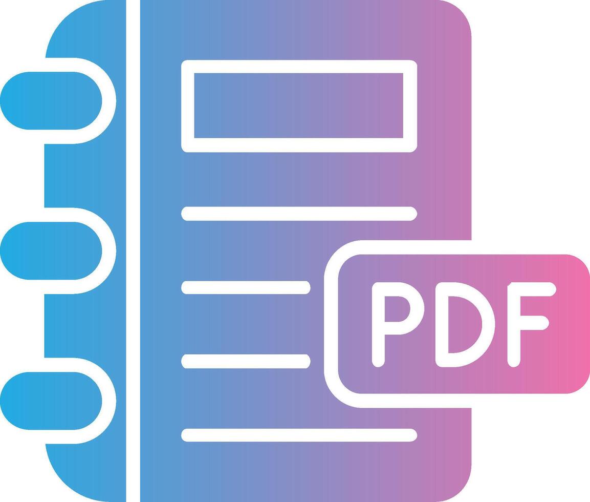 Pdf Glyph Gradient Icon Design vector