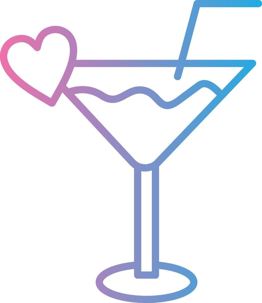 Cocktail Line Gradient Icon Design vector