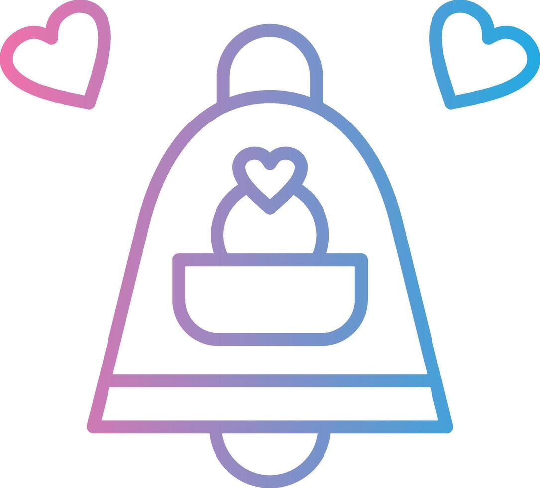 Wedding Bells Line Gradient Icon Design vector