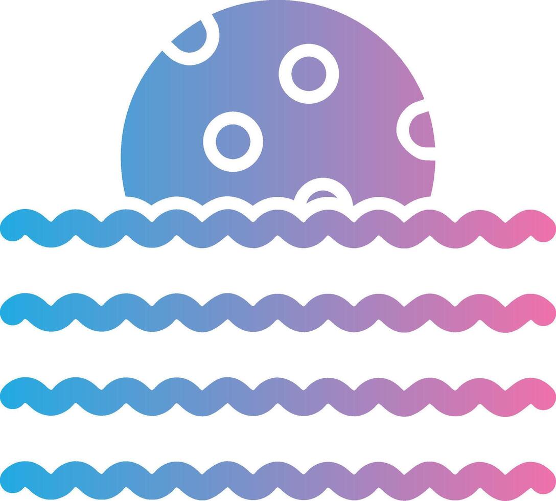 Waves Glyph Gradient Icon Design vector
