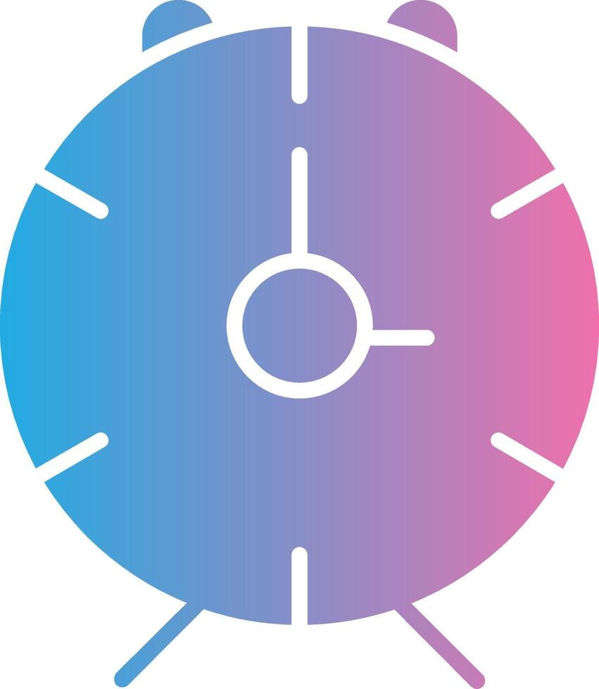 alarma reloj glifo degradado icono diseño vector