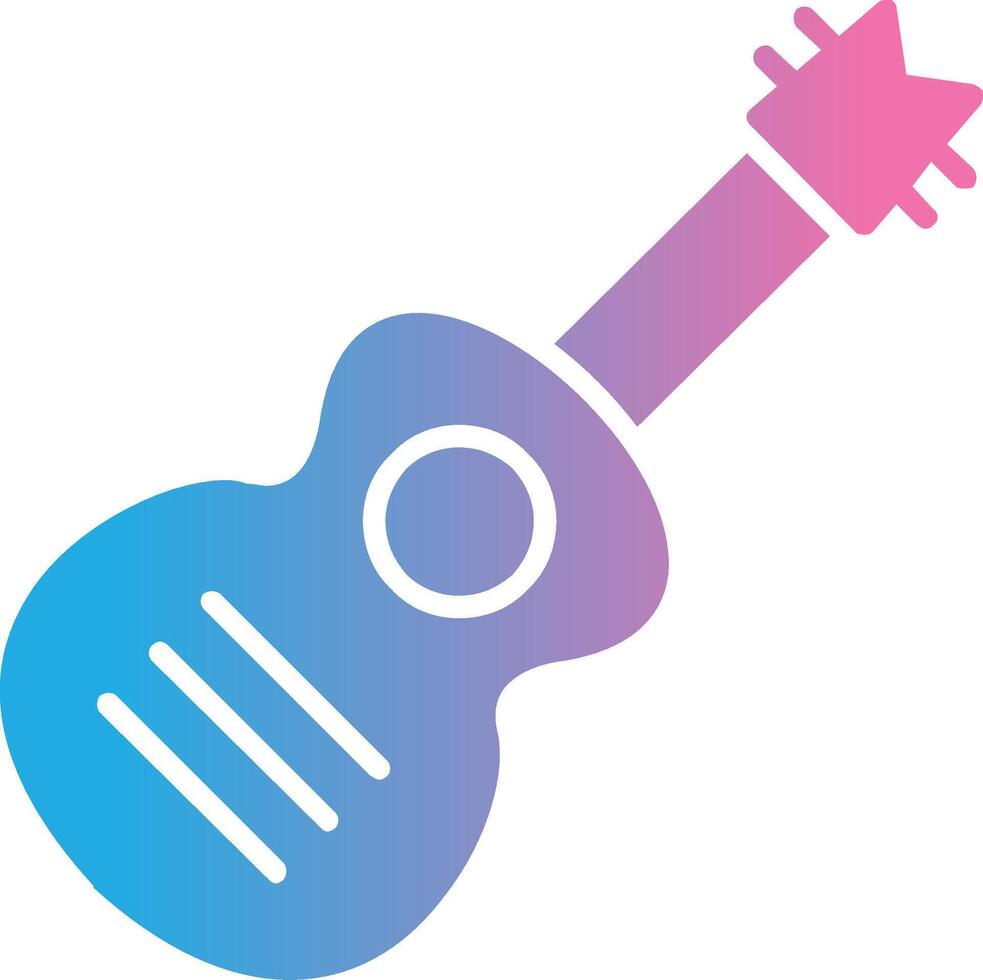 guitarra glifo degradado icono diseño vector