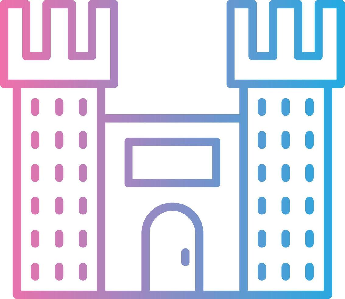 Castle Line Gradient Icon Design vector