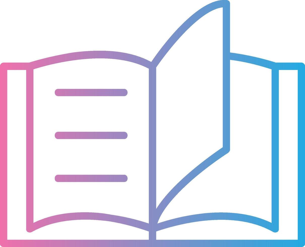 Reading Line Gradient Icon Design vector