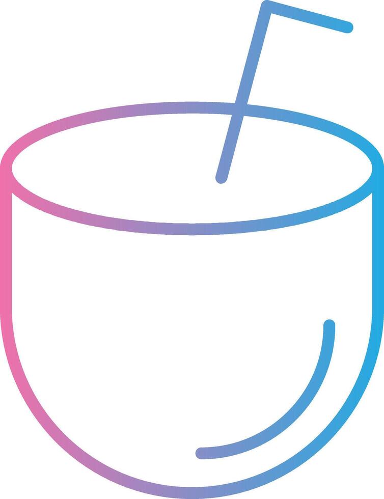 Coconut Drink Line Gradient Icon Design vector