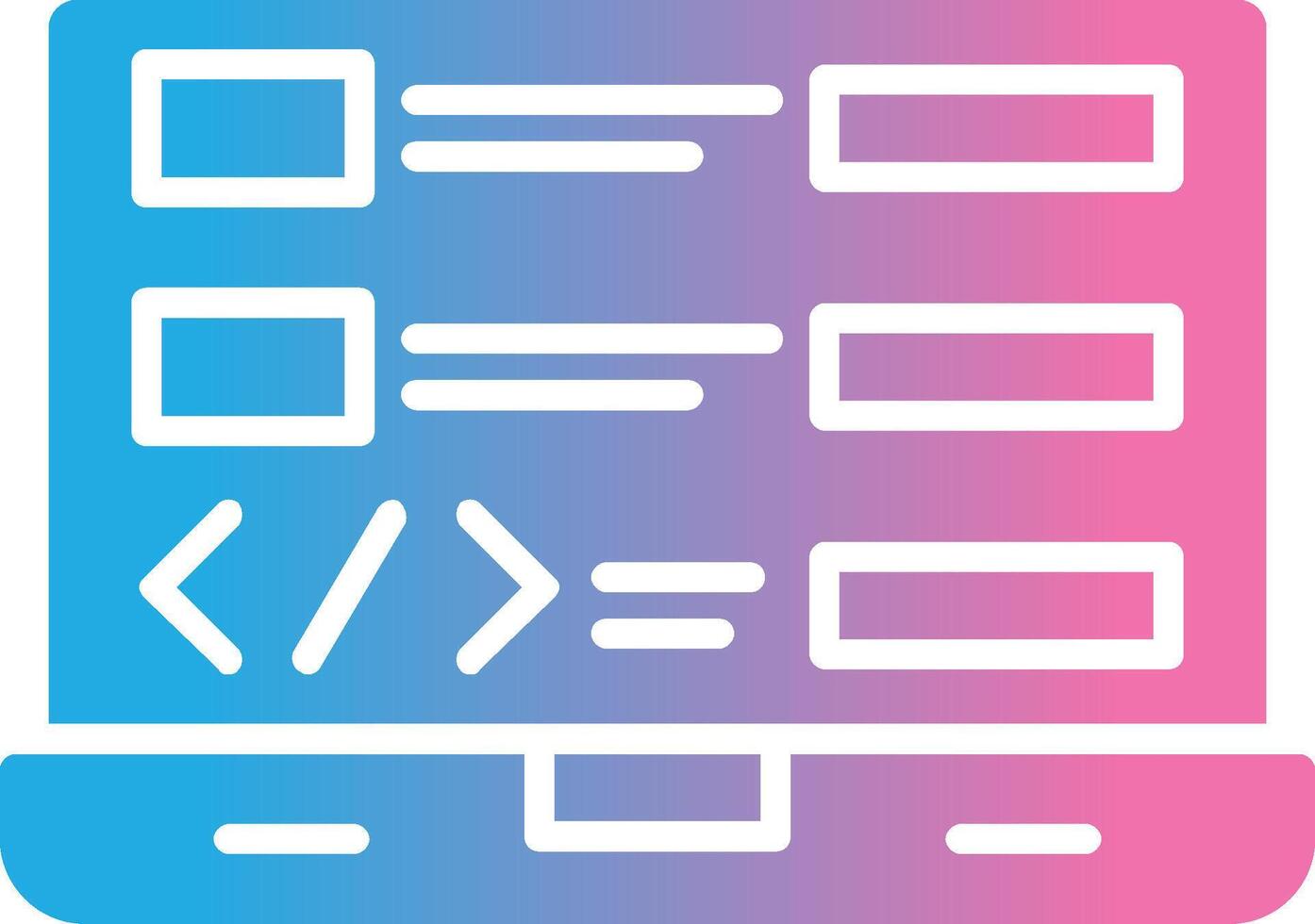 Coding Glyph Gradient Icon Design vector