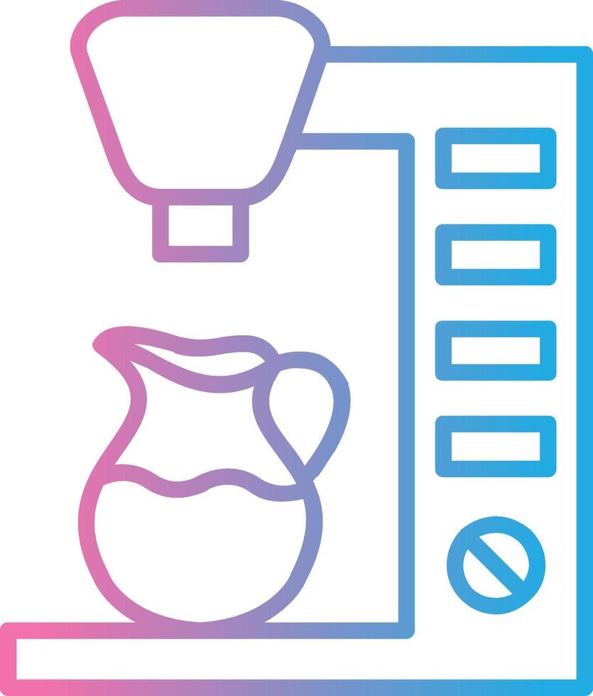 Coffee Maker Line Gradient Icon Design vector