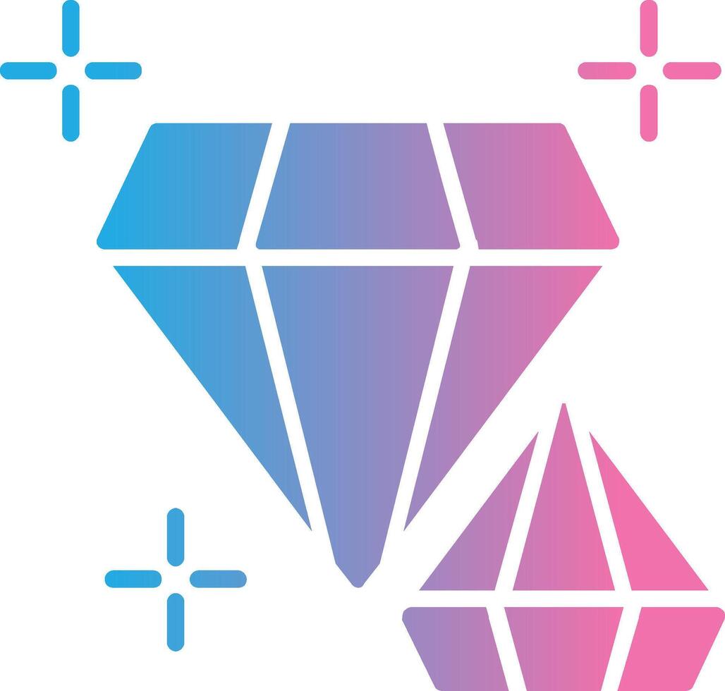 Diamond Glyph Gradient Icon Design vector