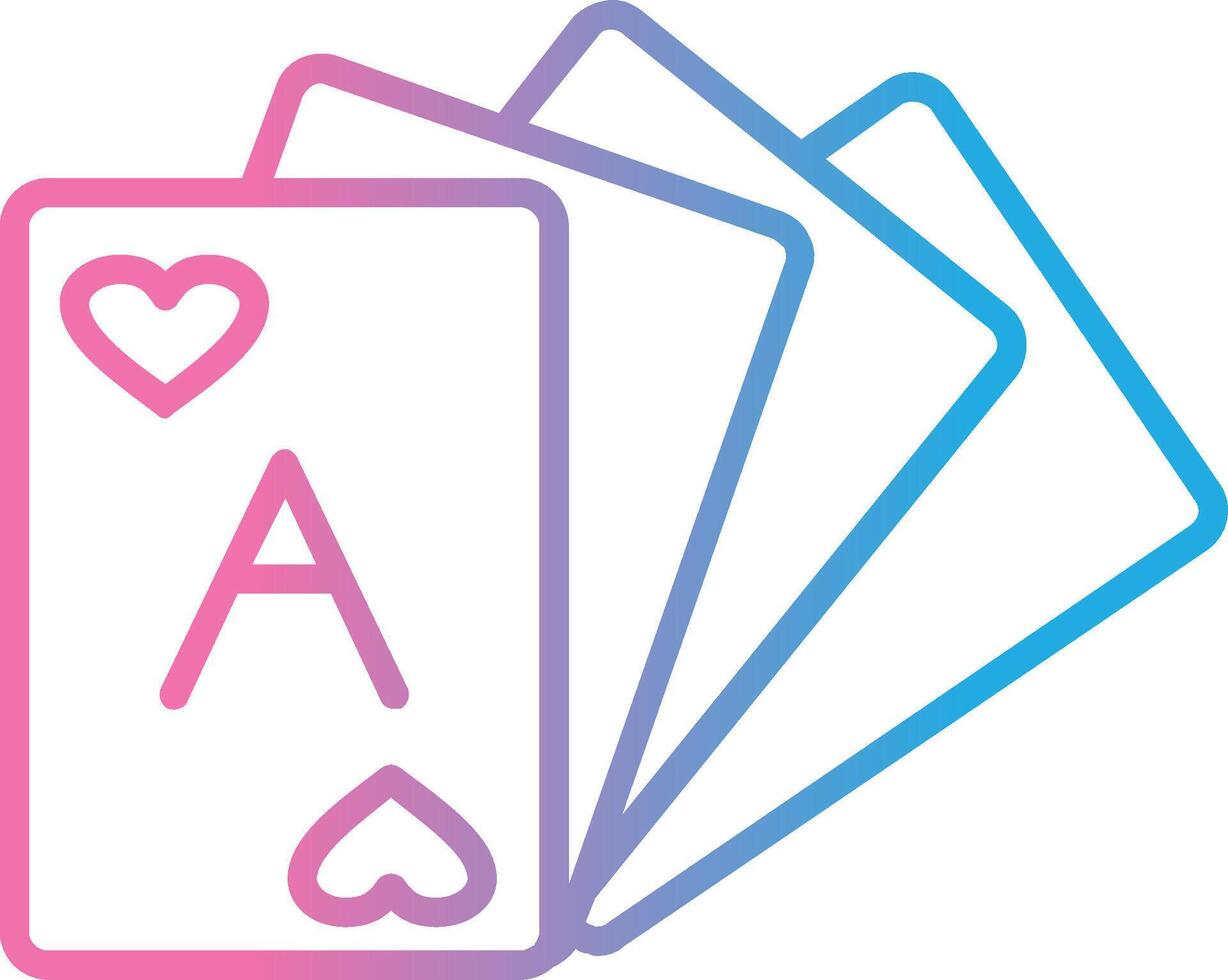 Card Deck Line Gradient Icon Design vector