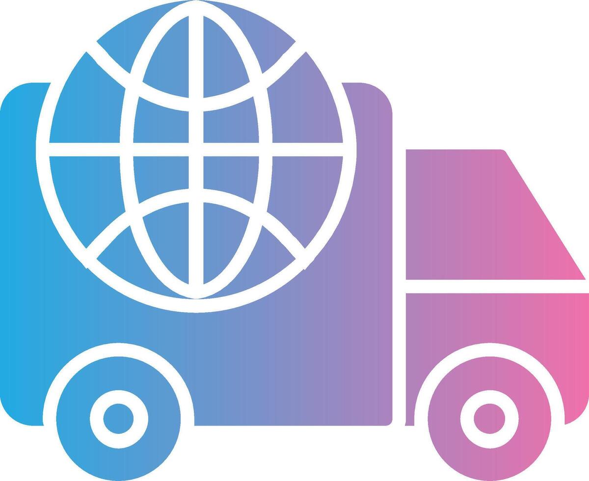 Worldwide Delivery Glyph Gradient Icon Design vector