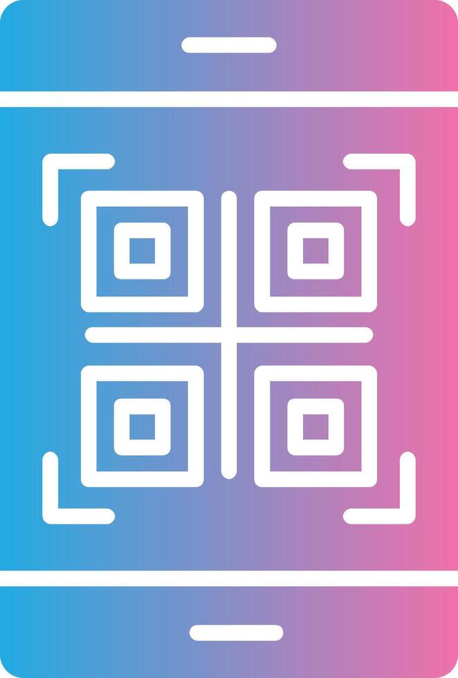 Qr Code Glyph Gradient Icon Design vector