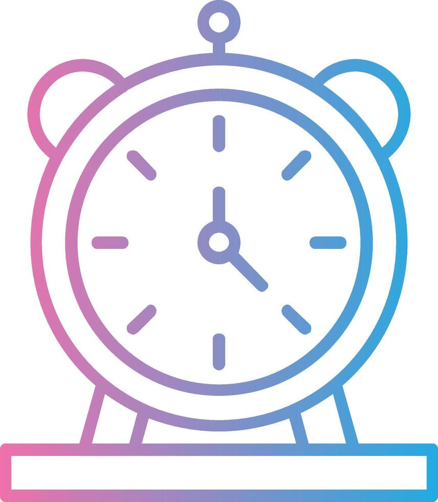 Alarm Clock Line Gradient Icon Design vector